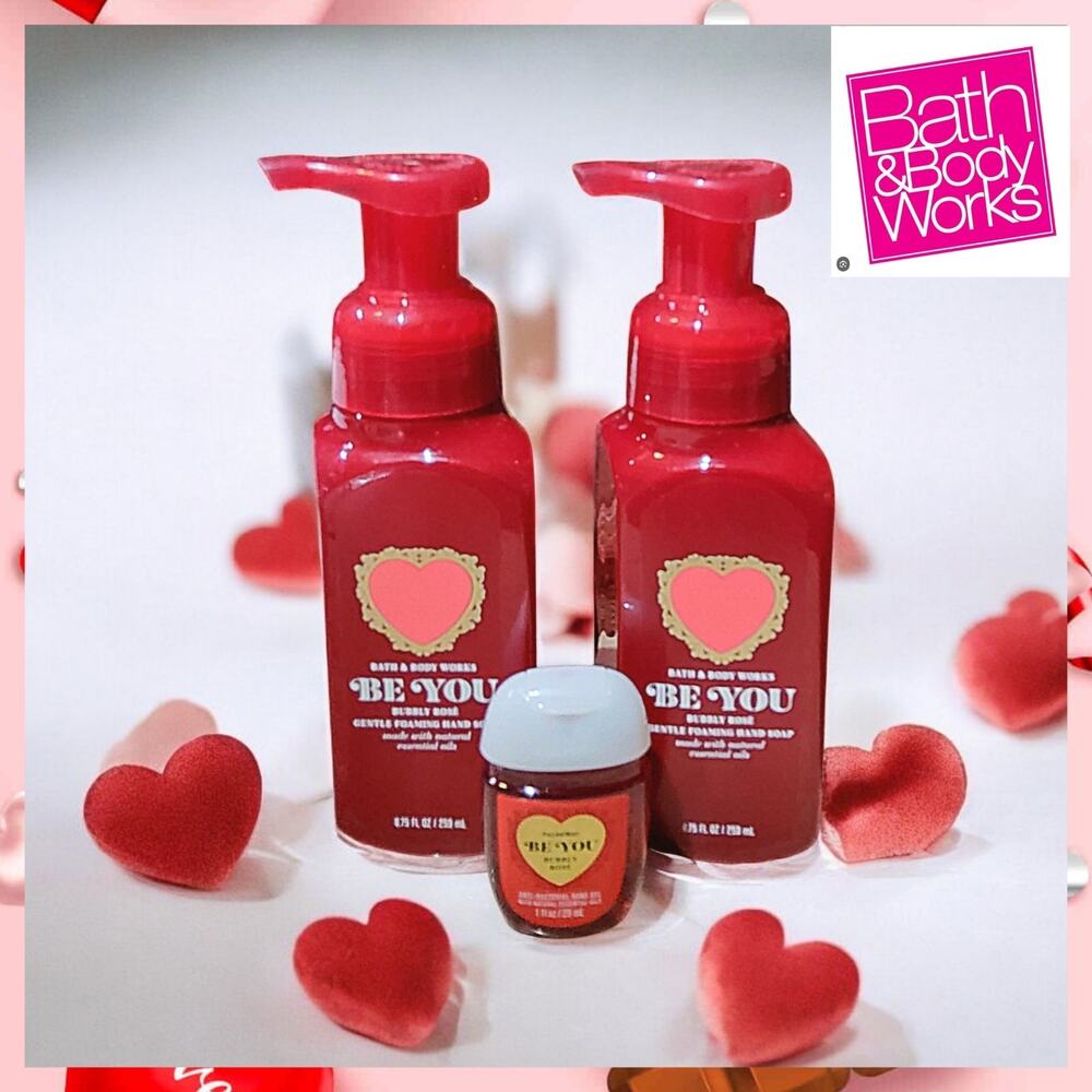 BUBBLY ROSE GENTLE FOAMING HAND SOAPS & SANITIZER SET BY BATH & BODY WORKS